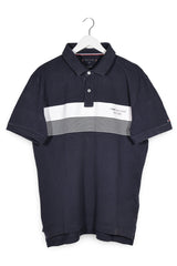 Tricou Tommy Hilfiger bleumarin, alb mărime XXL vedere din față second-hand premium