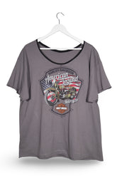 Tricou Harley-Davidson gri mărime XL vedere din față second-hand premium
