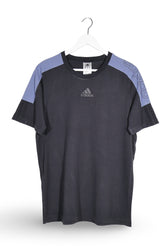 Tricou adidas negru, albastru mărime M vedere din față second-hand premium