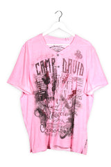 Tricou Camp David roz mărime XL vedere din față second-hand premium