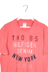 Tricou Hilfiger Denim coral spalacit mărime XXL detaliu material și croială second-hand premium