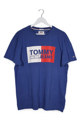 Tricou TOMMY JEANS albastru mărime XL vedere din față second-hand premium