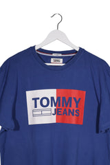 Tricou TOMMY JEANS albastru mărime XL detaliu material și croială second-hand premium