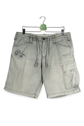 Pantaloni scurti Jack & Jones gri-verde deschis mărime L vedere din față second-hand premium