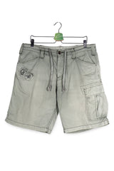 Pantaloni scurti Jack & Jones gri-verde deschis mărime L vedere din față second-hand premium