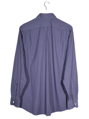 Camasa Charles Tyrwhitt bleumarin cu carouri fine albe mărime L vedere din spate second-hand premium