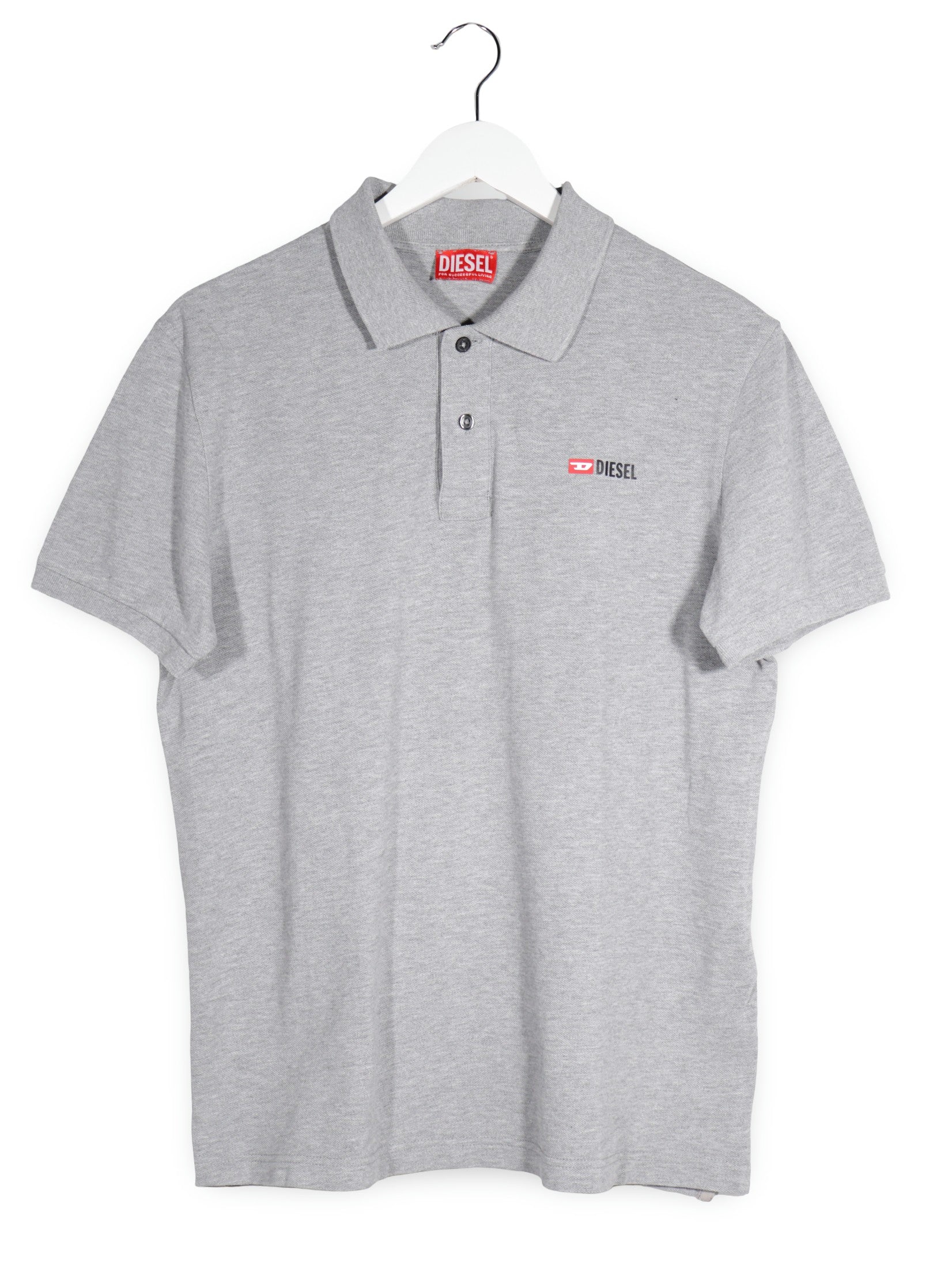 Tricou Diesel gri deschis mărime M vedere din față second-hand premium