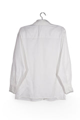 Cămașă - Vintage albă cu guler rotund si mansete fine – L – Femei - fata