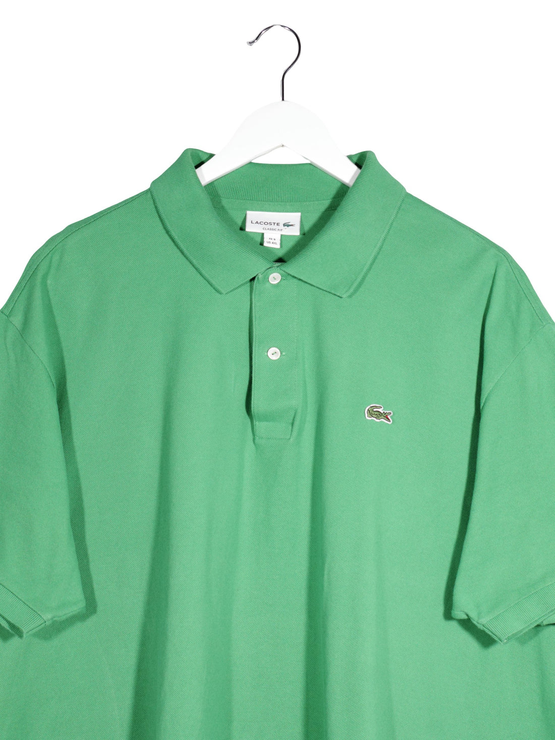Tricou Lacoste verde mărime 4XL+ detaliu material și croială second-hand premium