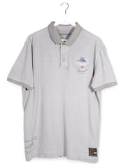 Tricou Napapijri gri deschis mărime XXL vedere din față second-hand premium