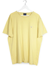 Tricou GANT galben pal mărime XL vedere din față second-hand premium