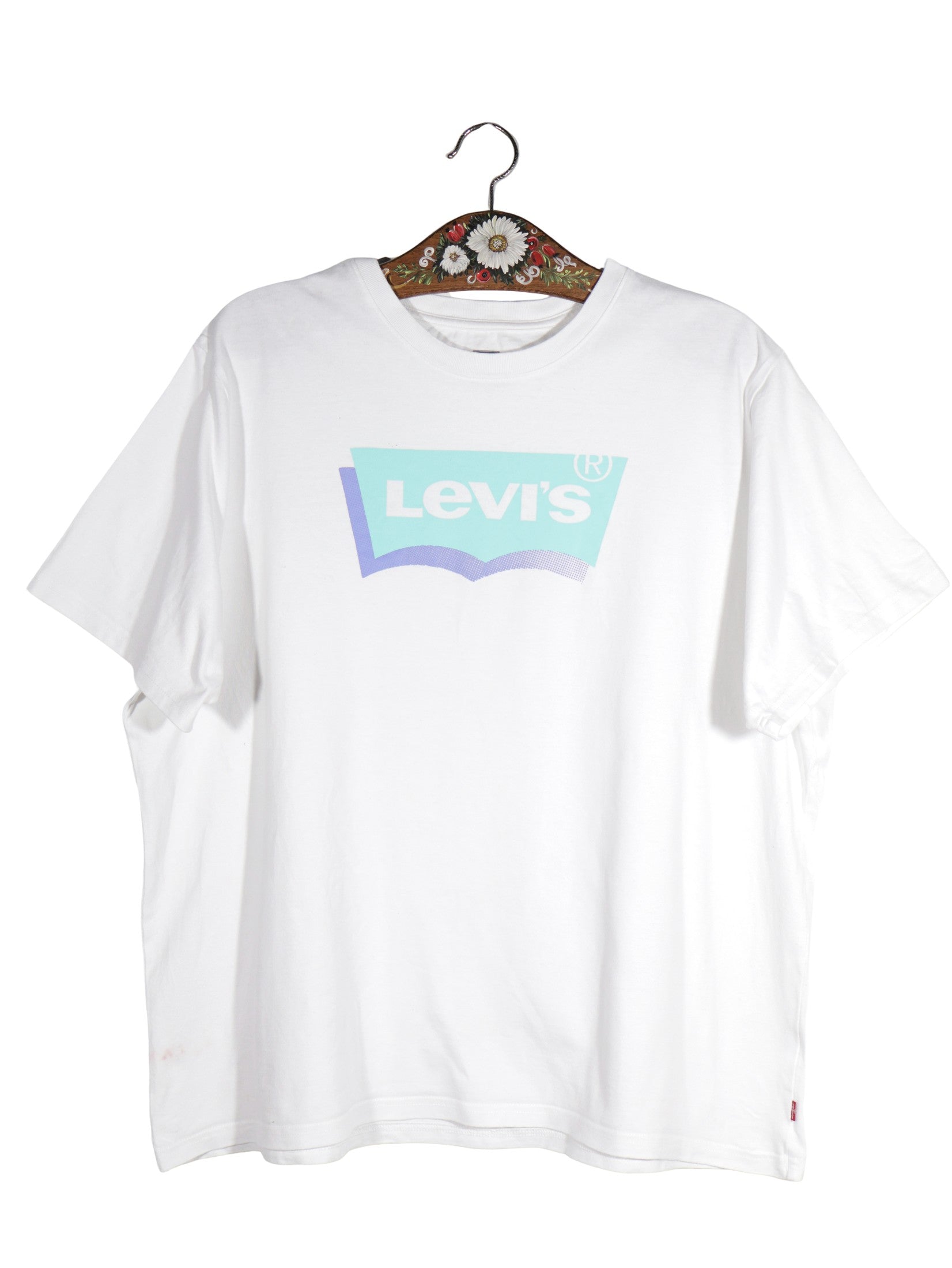 Tricou Levi's alb mărime XL vedere din față second-hand premium