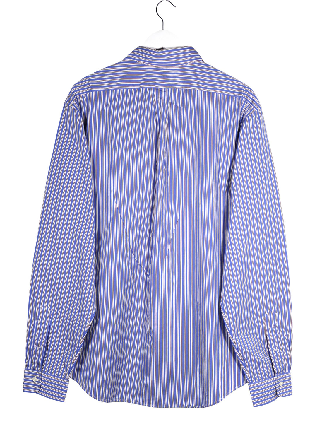 Camasa Polo by Ralph Lauren albastru cu dungi albe, roșii și verzi mărime XXL vedere din spate second-hand premium