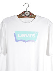 Tricou Levi's alb mărime XL detaliu material și croială second-hand premium