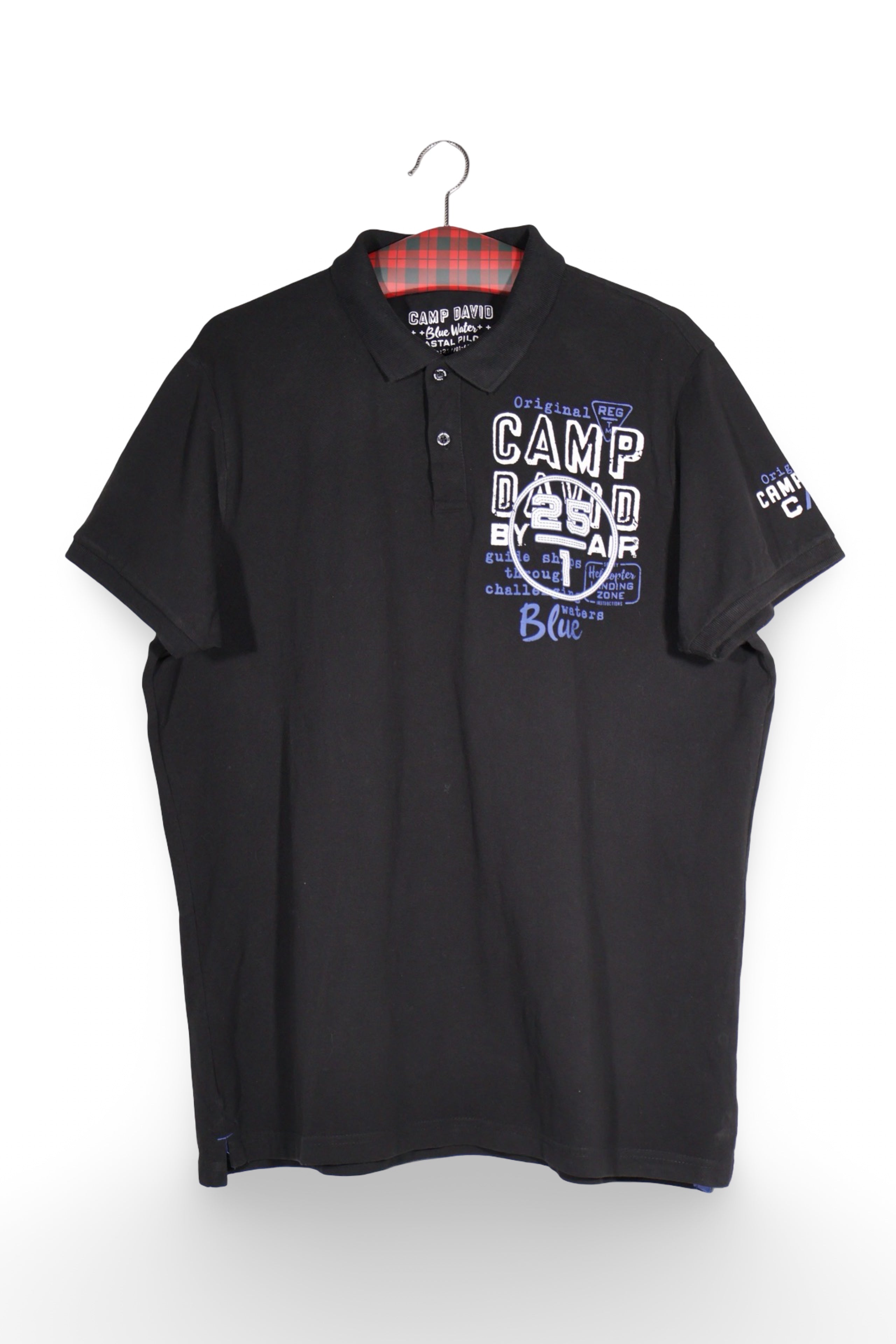 Tricou - Camp David negru cu imprimeu grafic contrastant – XXL – Bărbați - fata