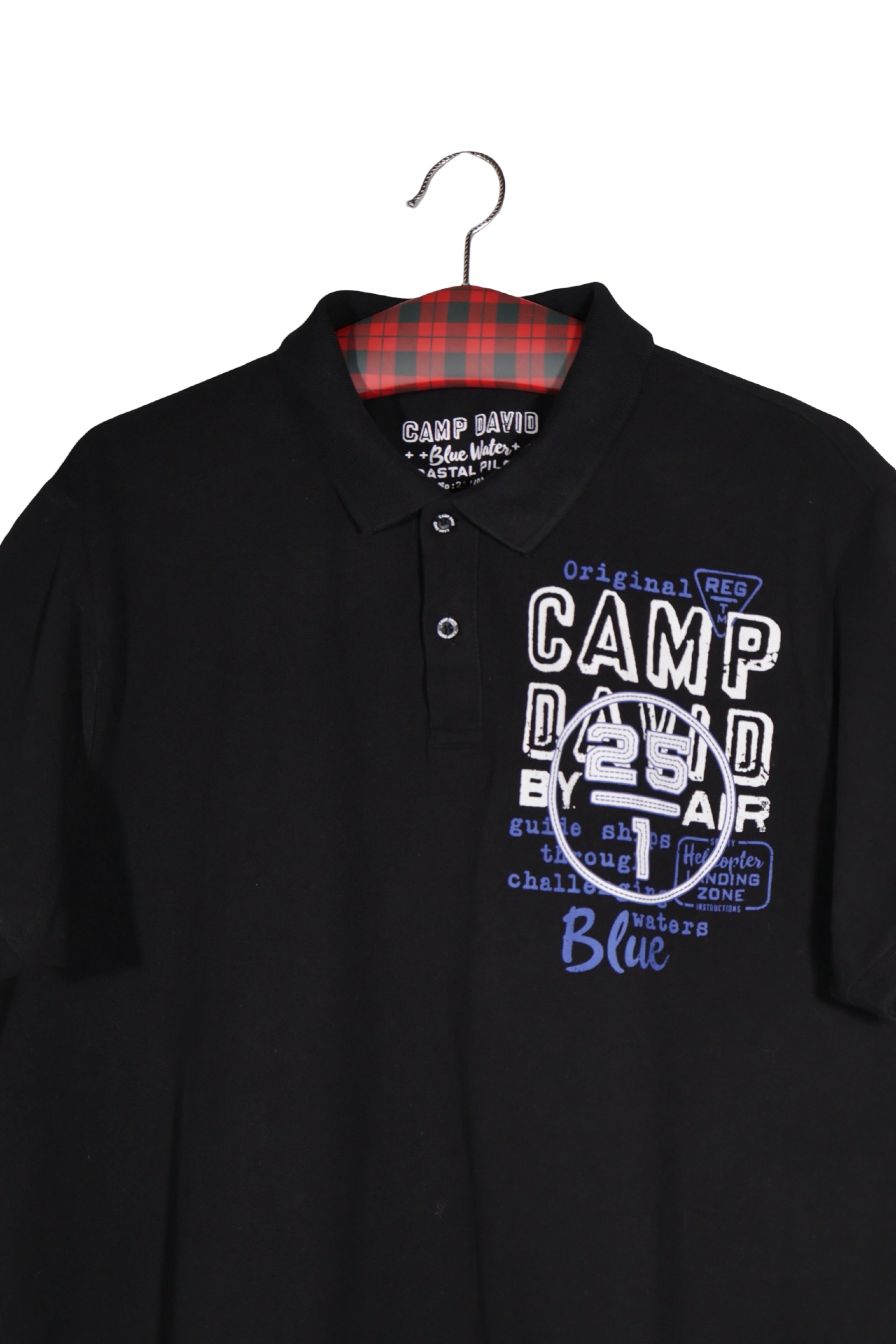 Tricou - Camp David negru cu imprimeu grafic contrastant – XXL – Bărbați - detaliu