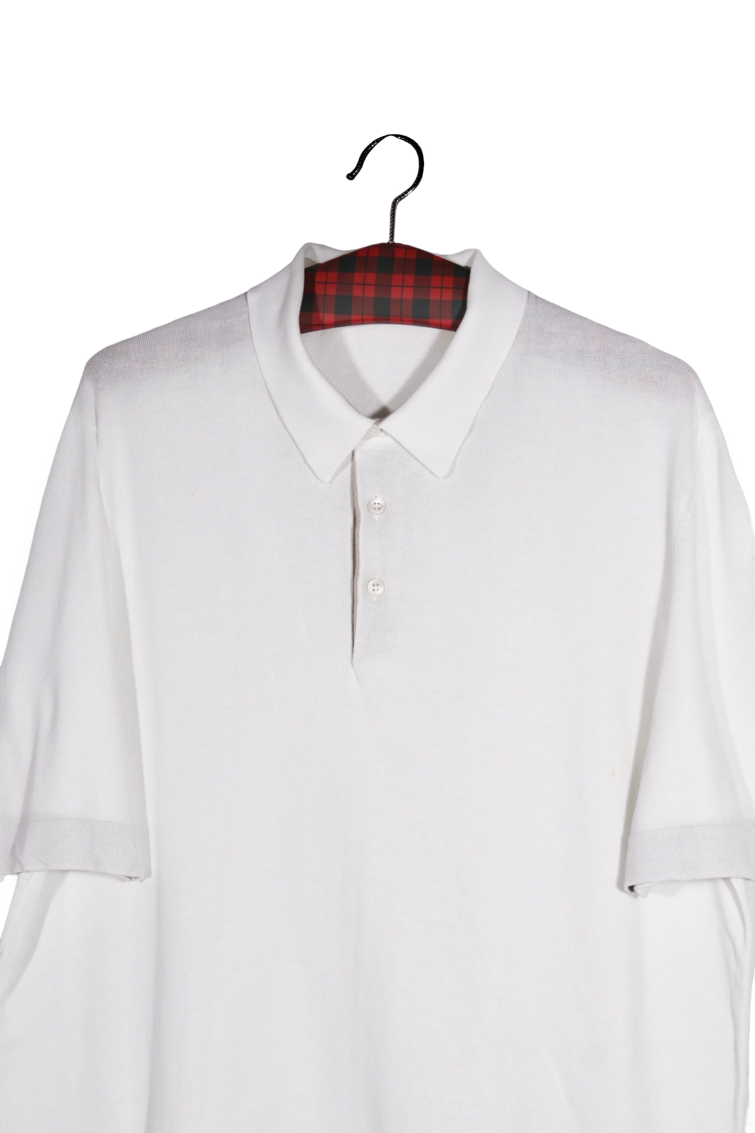 Tricou - Premium alb polo din bumbac – XL – Bărbați - detaliu