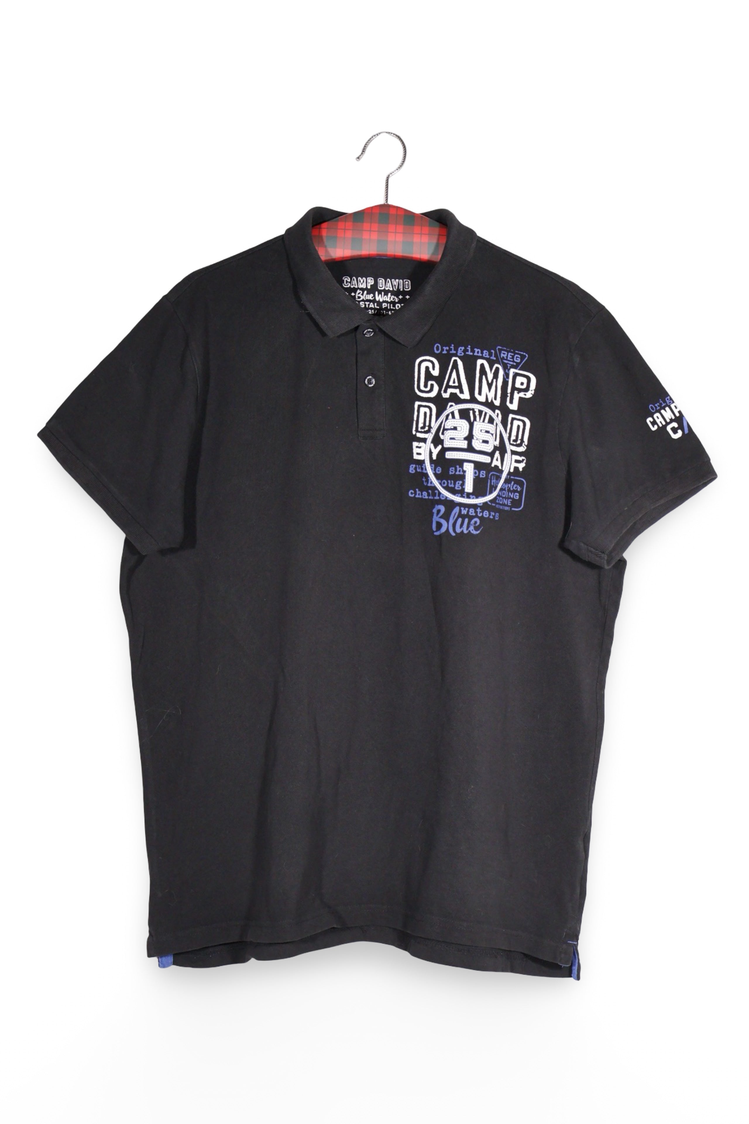 Tricou - Camp David negru cu imprimeu grafic sport – XXL – Bărbați - fata
