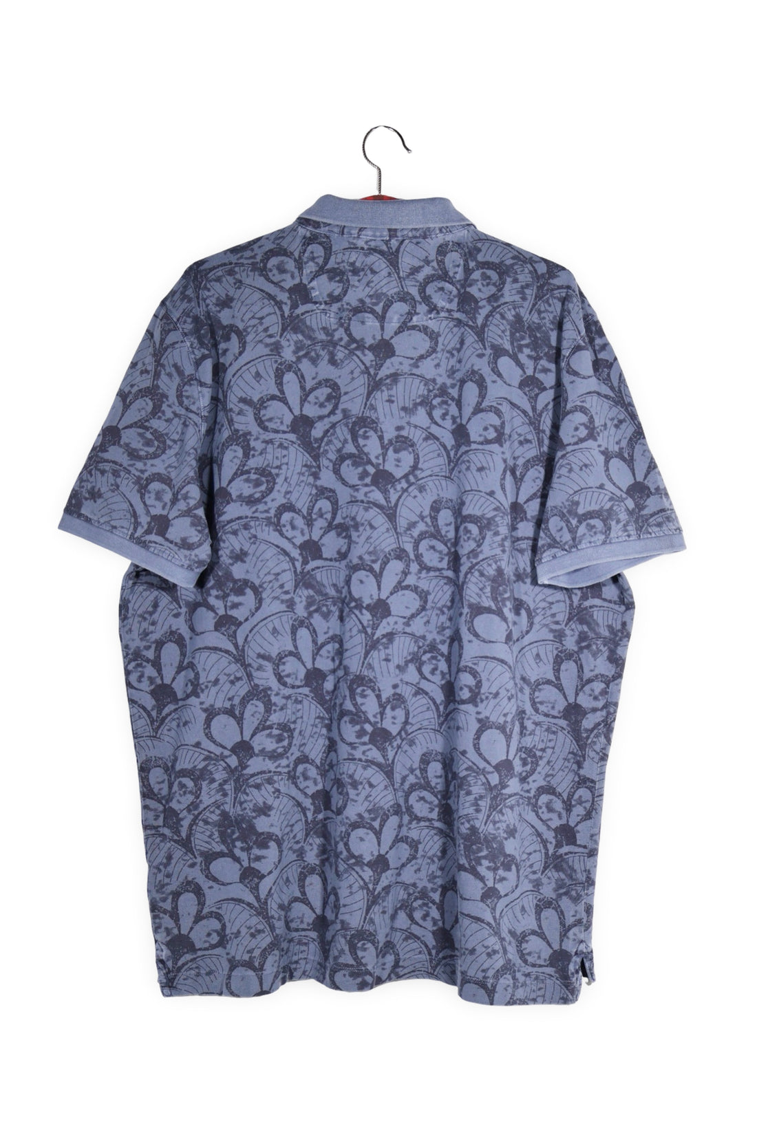 Tricou - Camel albastru cu imprimeu grafic floral – M – Bărbați - spate