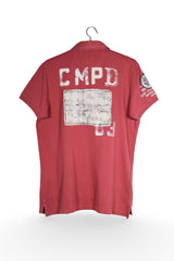 Tricou - Camp David rosu spalacit cu imprimeu discret – M – Bărbați - spate