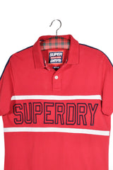 Tricou - Superdry polo rosu cu logo contrastant – M – Bărbați - detaliu
