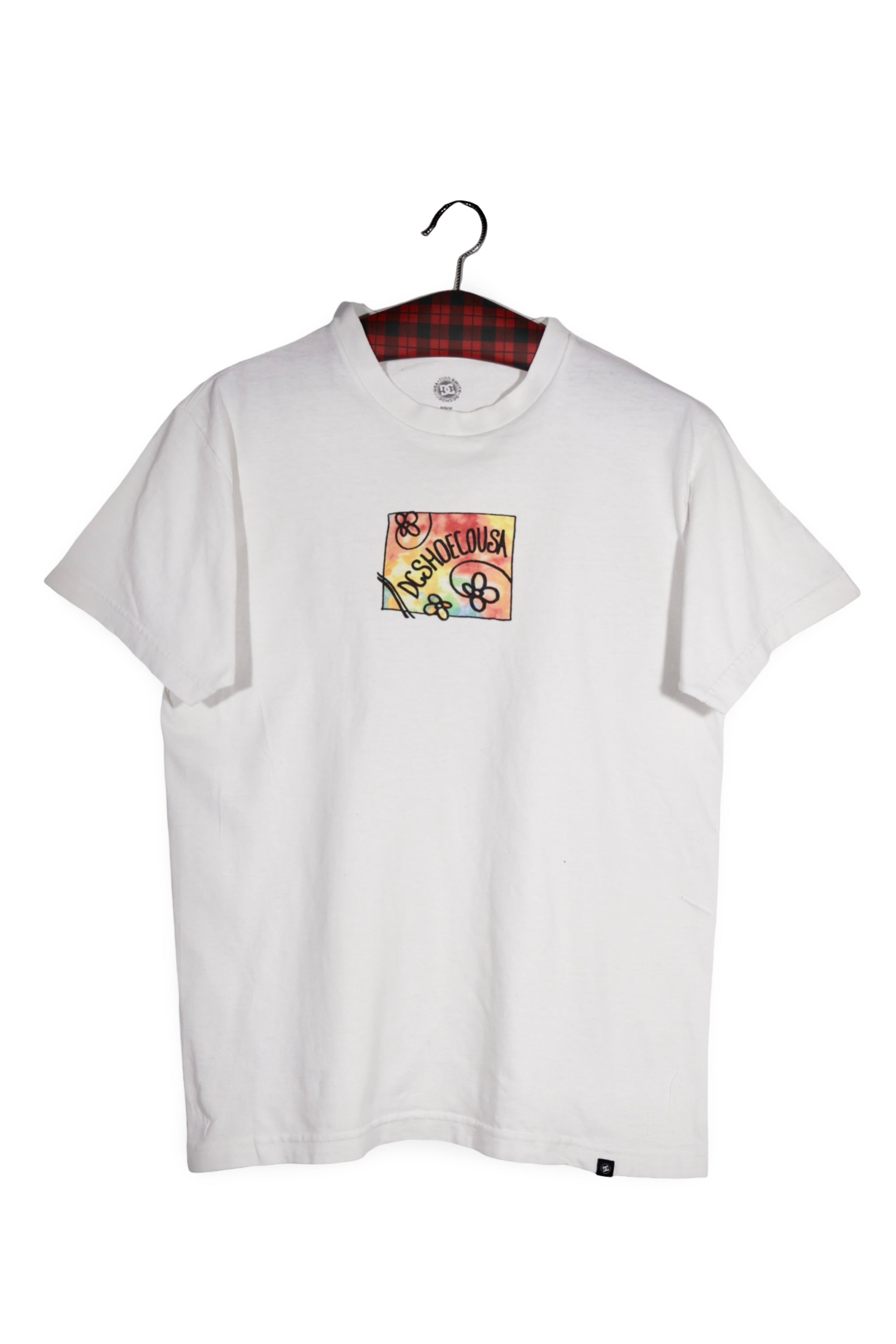 Tricou - DC alb cu print grafic pastelat – M – Femei - fata