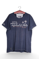 Tricou - Camp David bleumarin din bumbac cu imprimeu marin – XL – Bărbați - fata