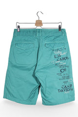 Pantaloni scurți - Camp David cargo turcoaz din bumbac – M – Bărbați - spate