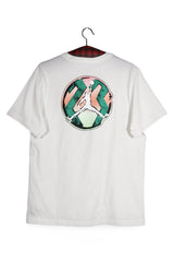 Tricou - Jordan alb cu logo grafic colorat – M – Bărbați - spate
