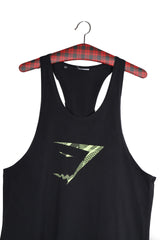Top - Premium top negru sport cu logo fluorescent – XL – Femei - detaliu