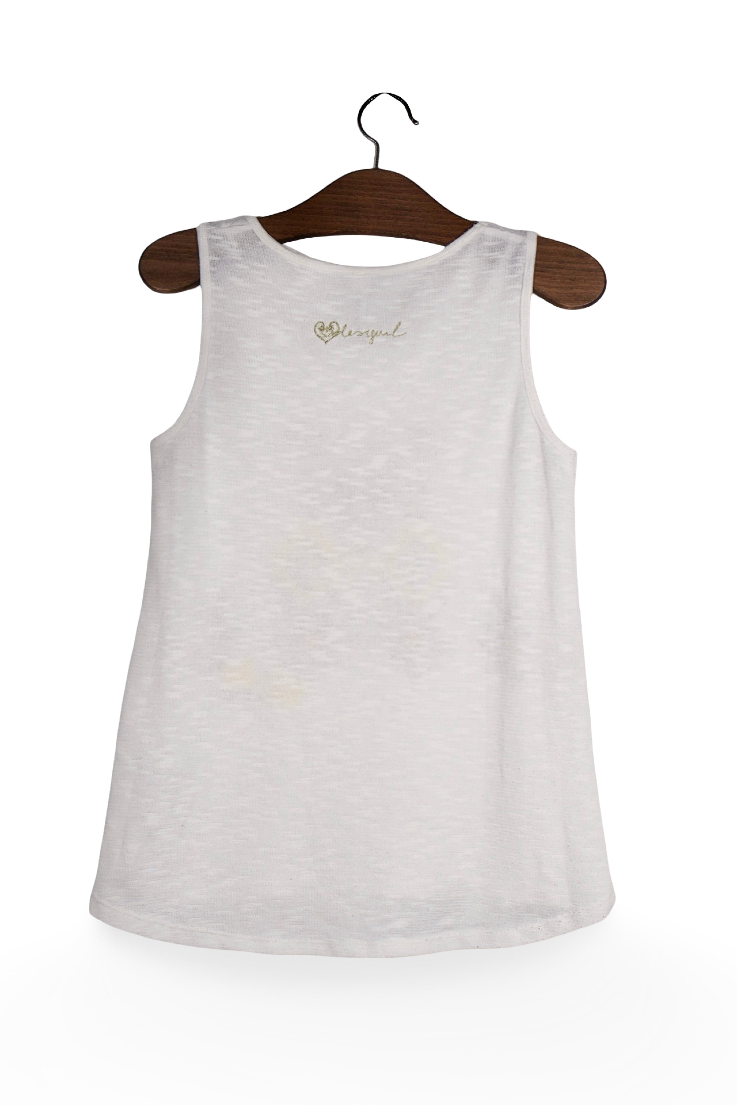 Top - Desigual alb cu imprimeu ornamental colorat – M – Femei - spate
