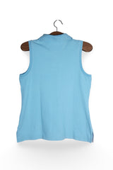 Top - Tommy Hilfiger polo fara mâneci bleu deschis – M – Femei - spate