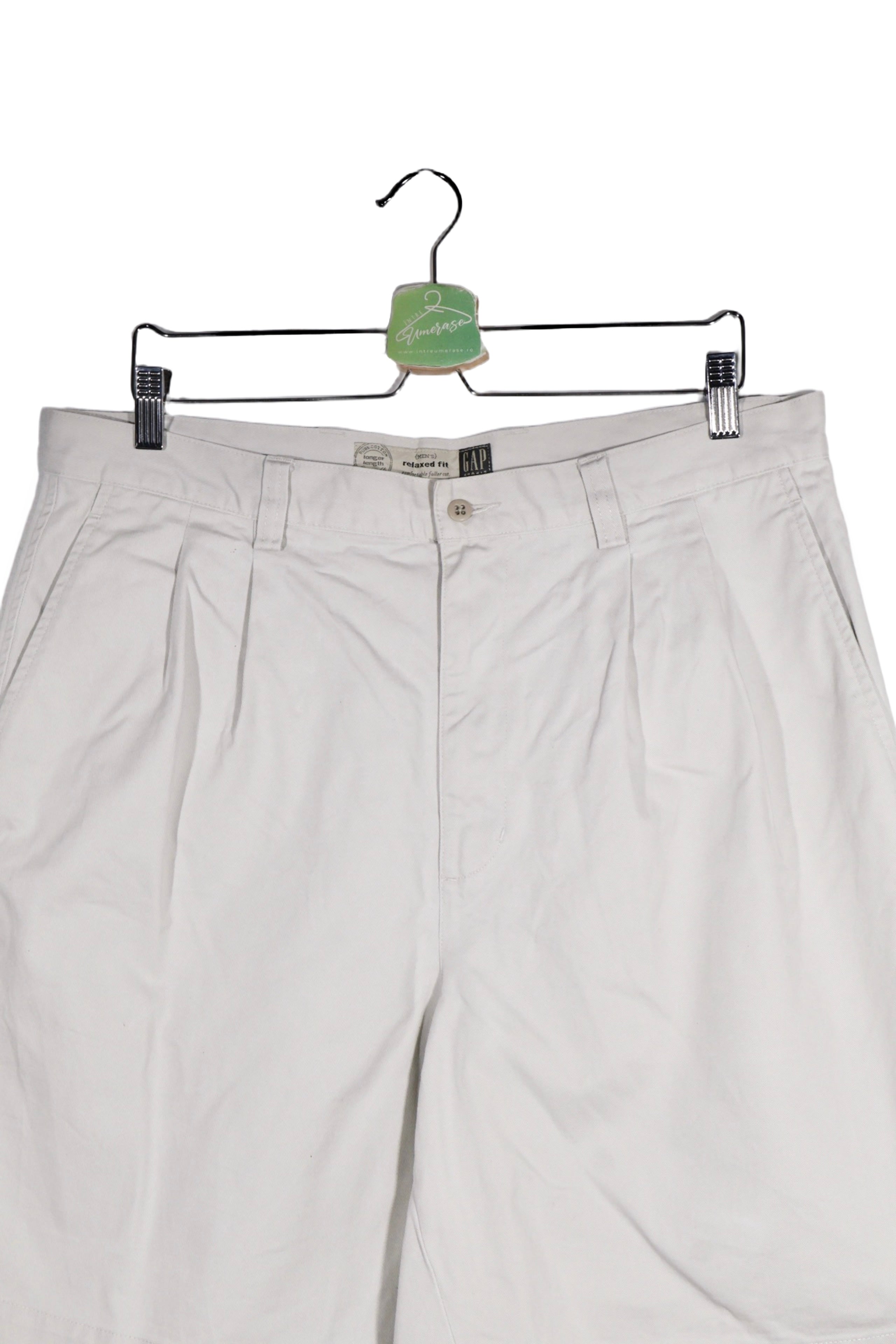 Pantaloni scurți - GAP chino alb murdar din bumbac – L – Bărbați - detaliu