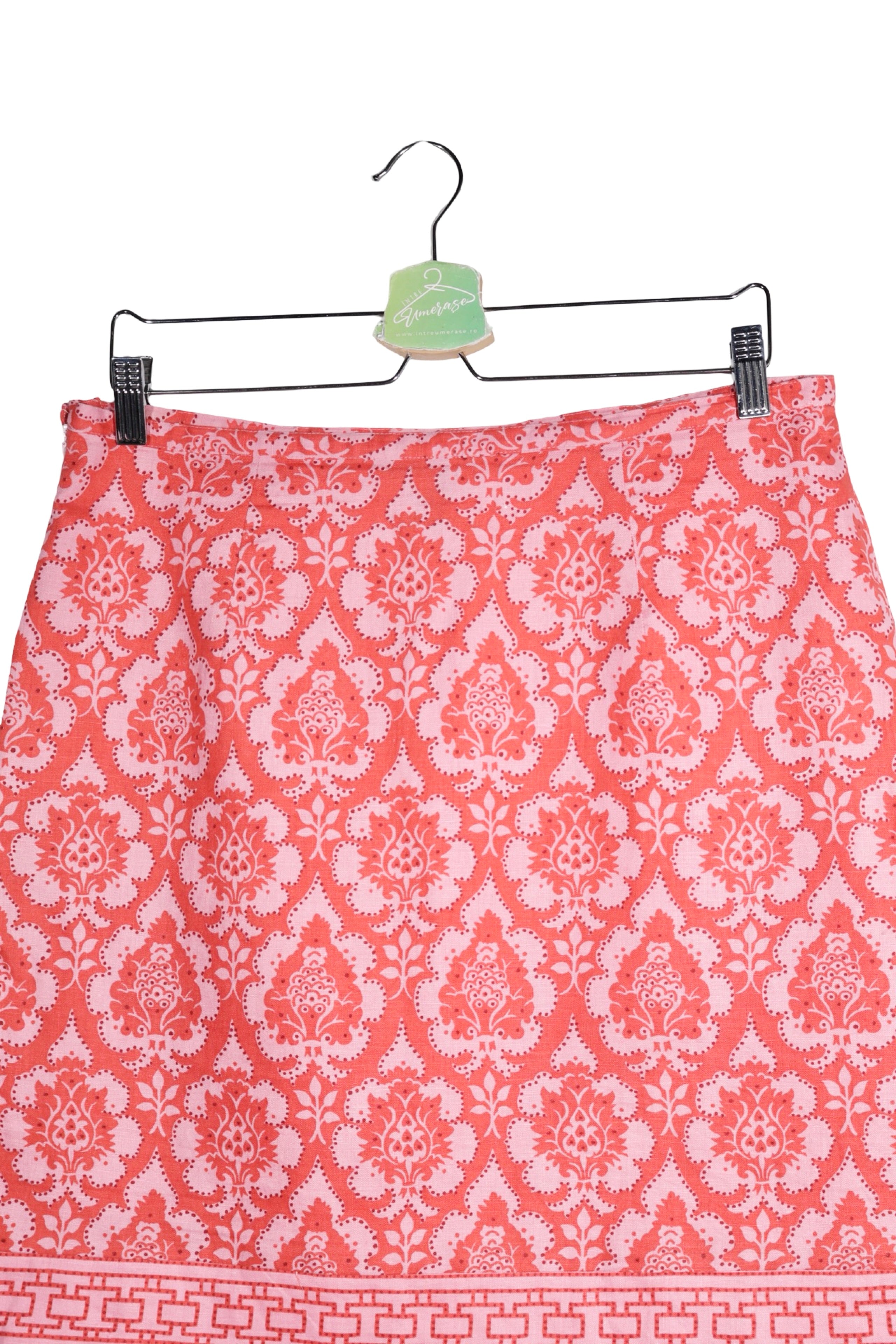 Fustă - Premium mini coral cu imprimeu ornamental – L – Femei - detaliu