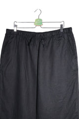 Pantaloni - Alte Branduri negri din in cu talie elastică – XL – Femei - detaliu