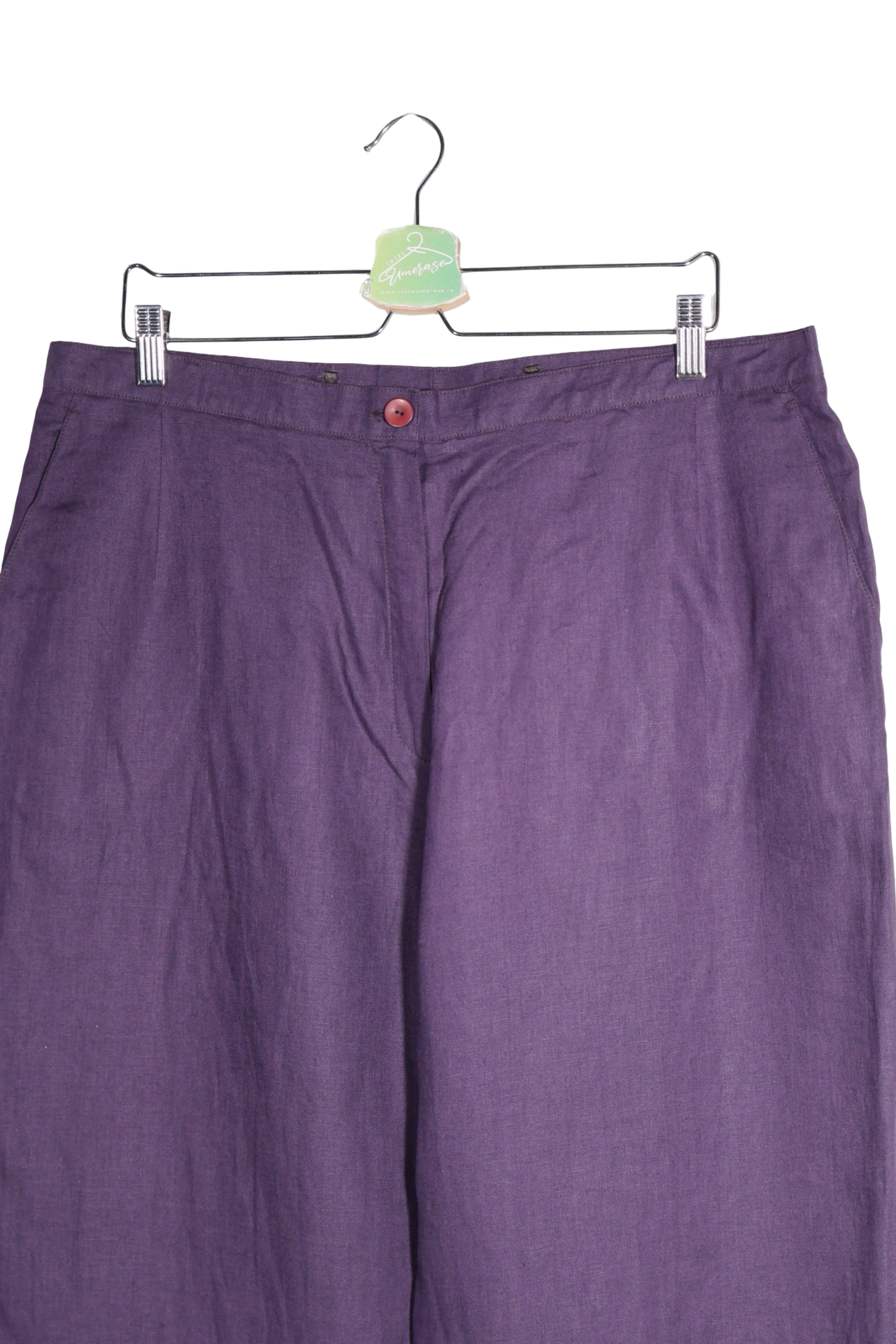 Pantaloni - Alte Branduri pantaloni mov din in si bumbac – XXL – Femei - detaliu