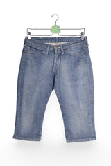 Blugi 2/3 - Wrangler albastru decolorat din bumbac elastic – M – Bărbați - fata