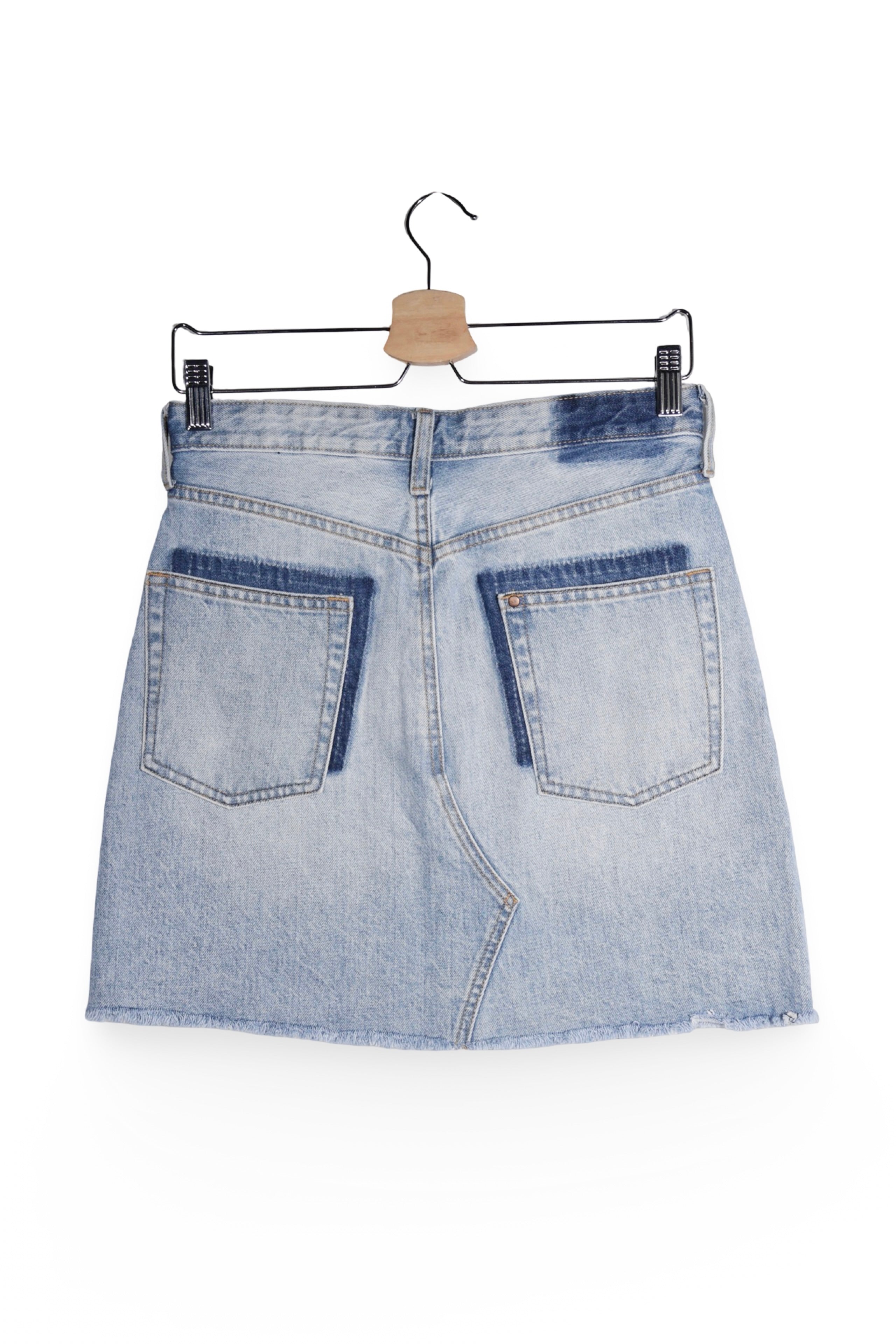 Fustă - H&M denim albastru deschis cu spalare decolorata – S – Femei - spate