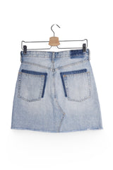 Fustă - H&M denim albastru deschis cu spalare decolorata – S – Femei - spate