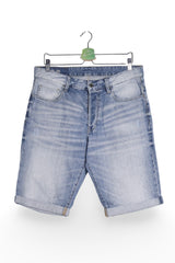 Blugi scurți - G-star denim albastru decolorat, cu revere – M – Bărbați - fata