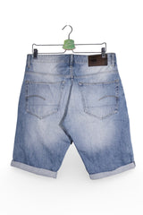 Blugi scurți - G-star denim albastru decolorat, cu revere – M – Bărbați - detaliu