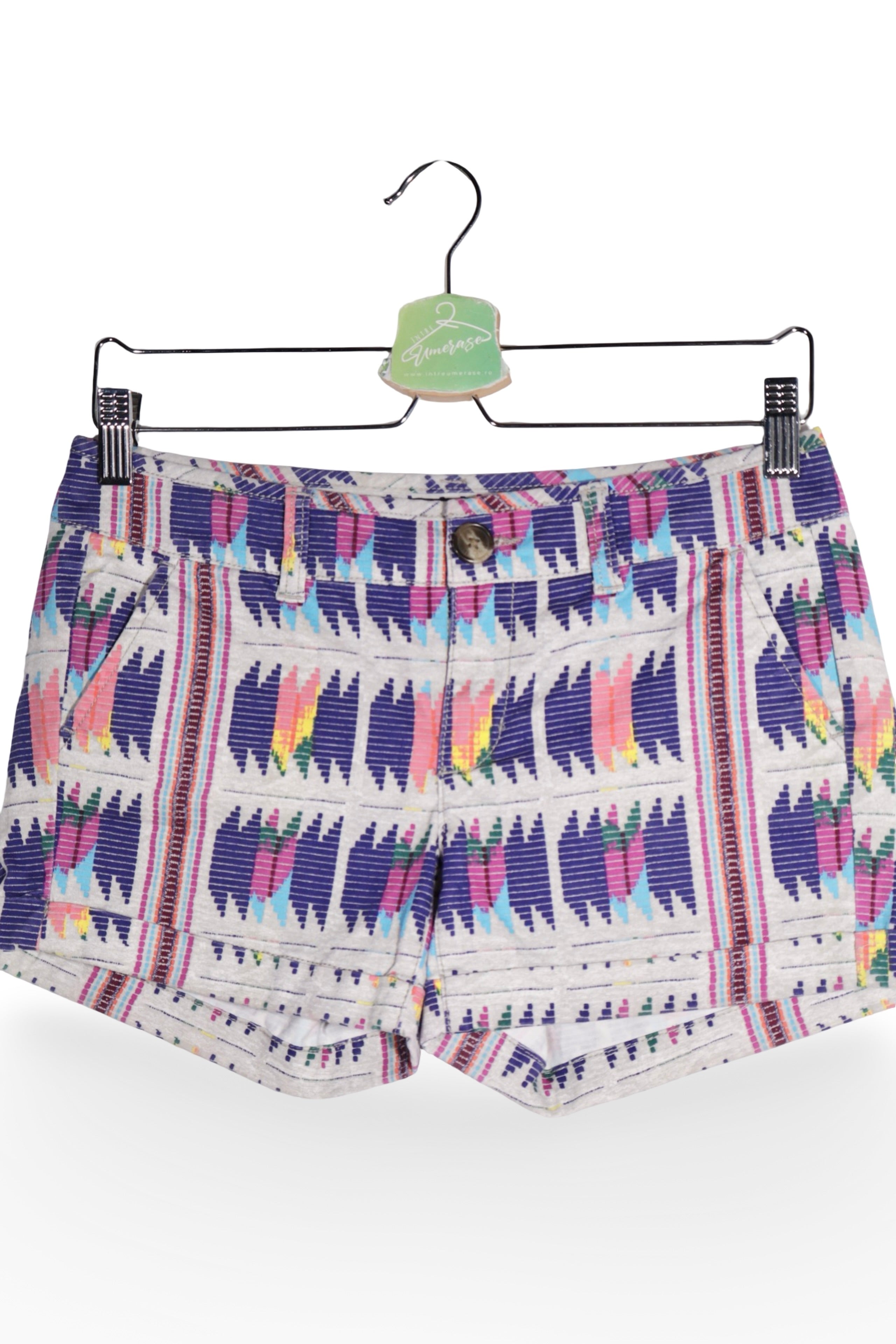 Pantaloni scurți - American Eagle scurti cu imprimeu geometric multicolor – S – Femei - detaliu