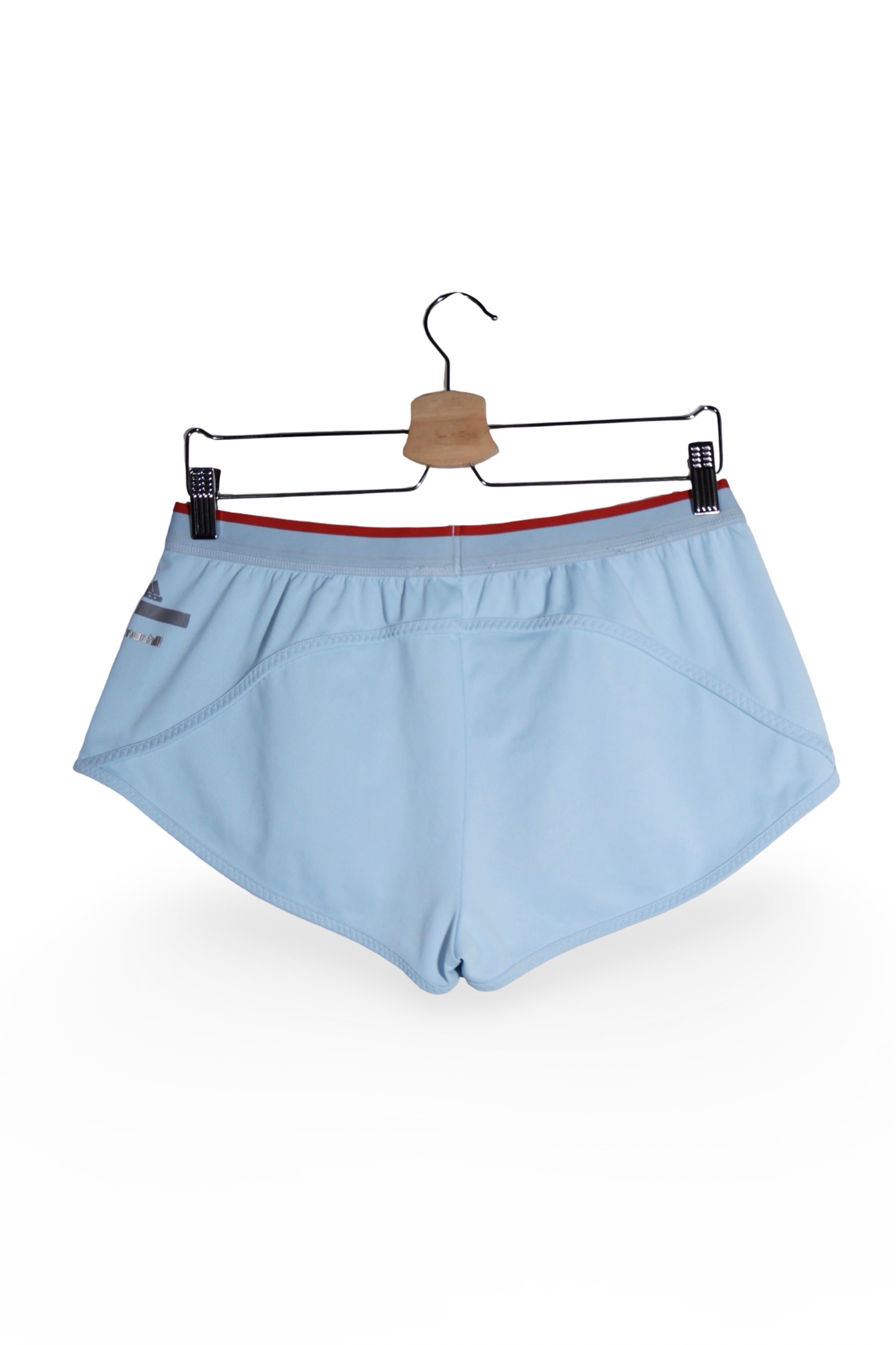 Pantaloni scurți - adidas albastru deschis sport din poliester – M – Femei - spate