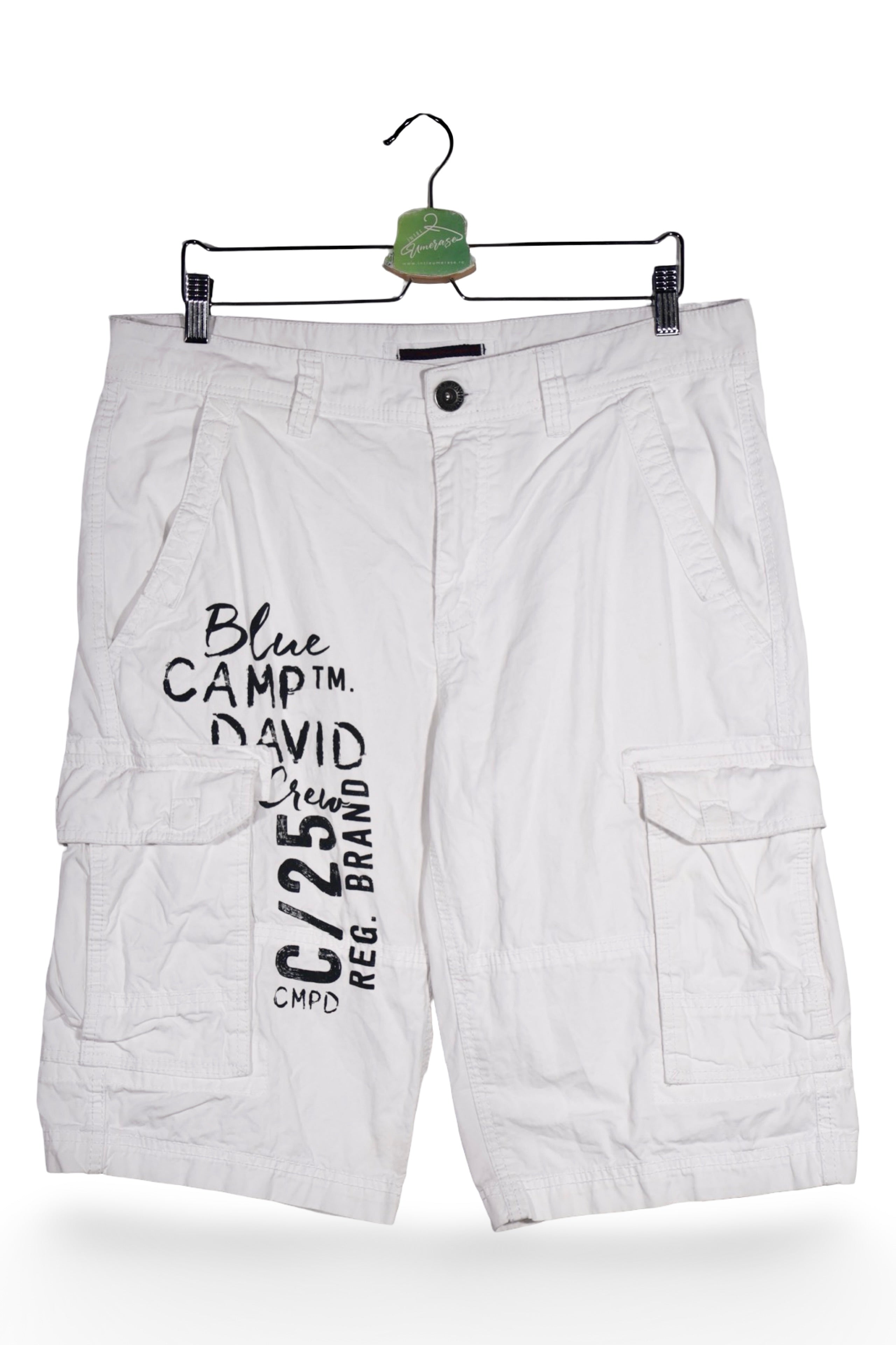 Pantaloni scurți - Camp David cargo alb din bumbac – L – Bărbați - fata