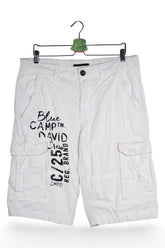Pantaloni scurți - Camp David cargo alb din bumbac – L – Bărbați - fata