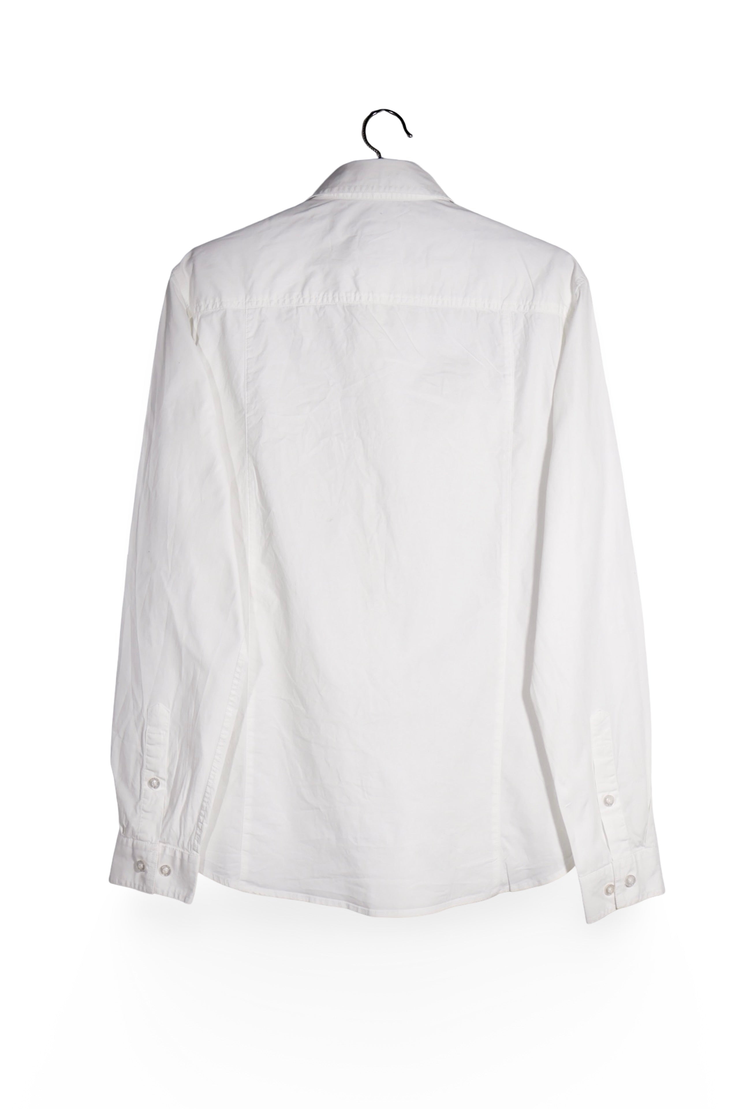 Cămașă - JACK&JONES alb din bumbac cu epoleti – M – Bărbați - spate