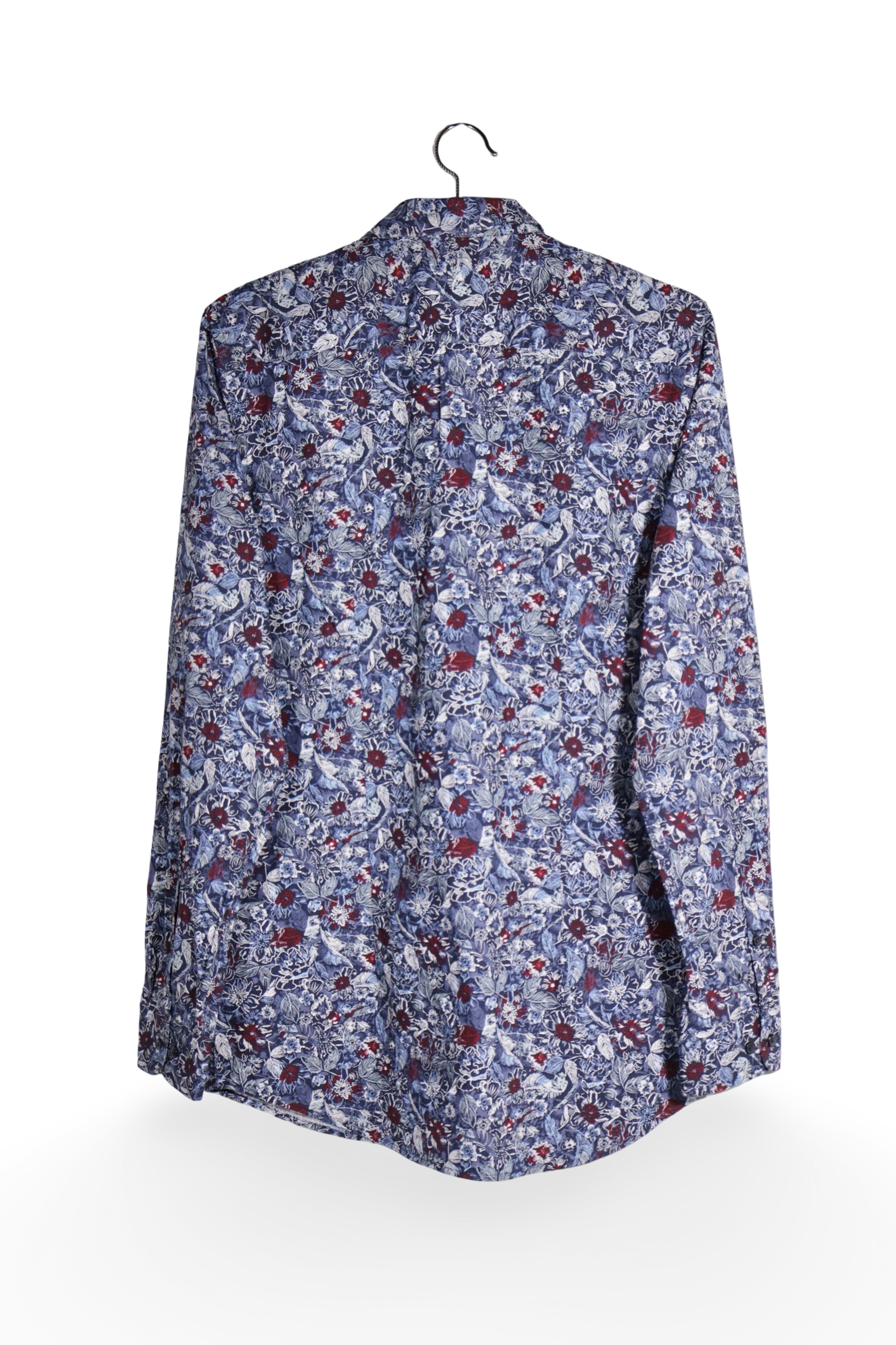 Cămașă - Alte Branduri albastra cu imprimeu floral dens – S – Bărbați - spate