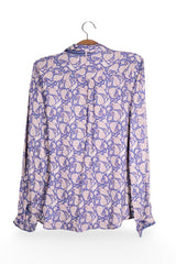 Cămașă - Premium albastru cu imprimeu paisley crem – L – Femei - spate