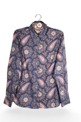 Cămașă - Tommy Hilfiger bleumarin cu imprimeu floral-paisley – S – Femei - detaliu