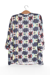 Cămașă - Alte Branduri geometric multicolor din vascoza – XL – Femei - spate
